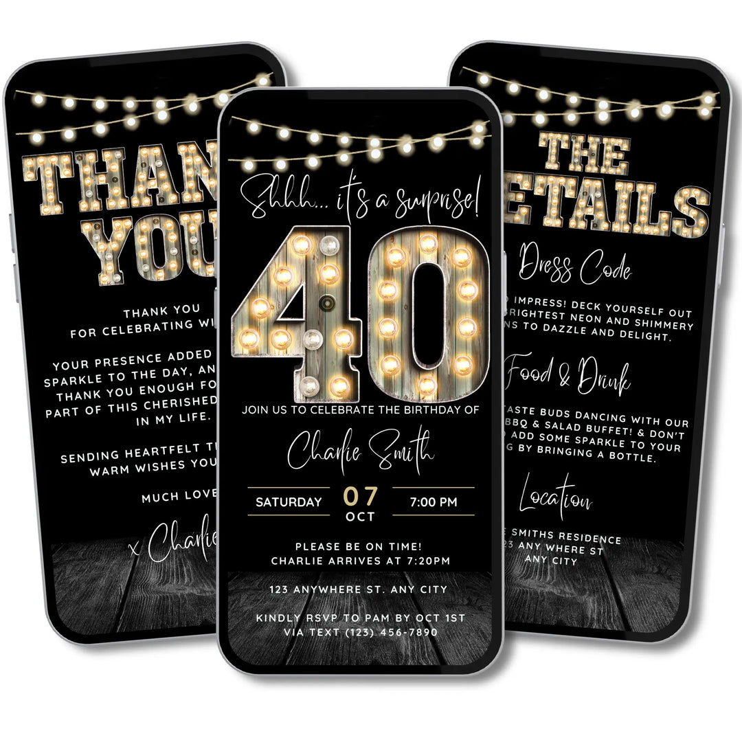 Rustic Marquee Party Invitations