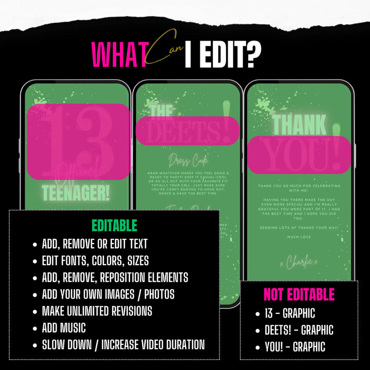 Pink 13th Birthday Invite | Official Teenager Digital Invitation for Girls