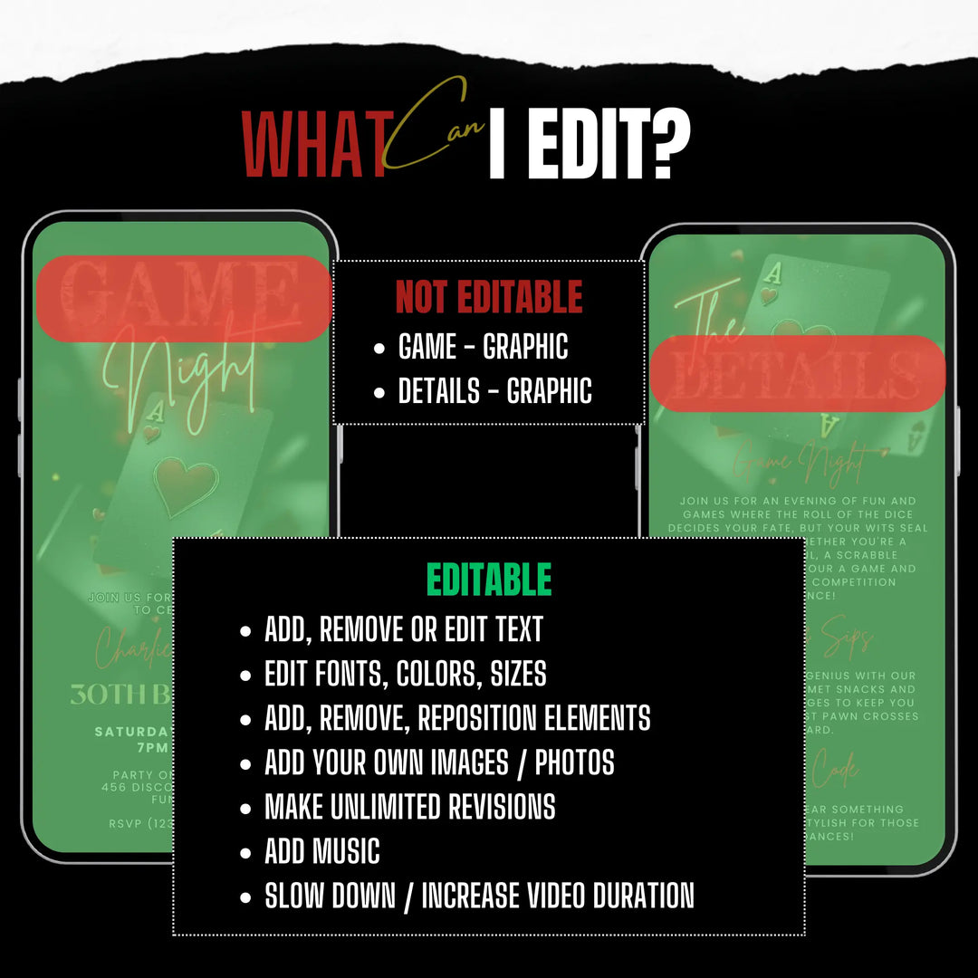 Red Game Night Invitation with Details – Digital Casino Night Invite Template