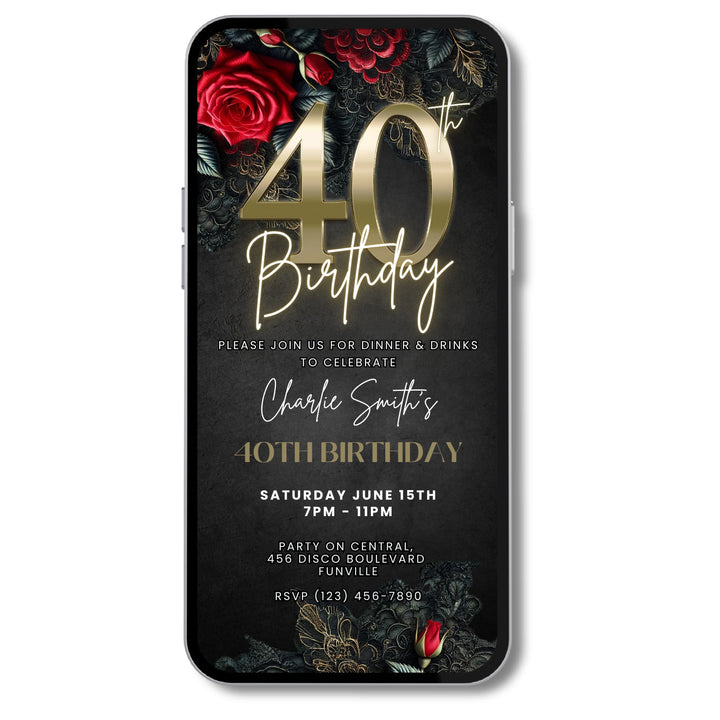 40th Birthday Invitation | Grown & Sexy Party Invite | Digital Invitation Template