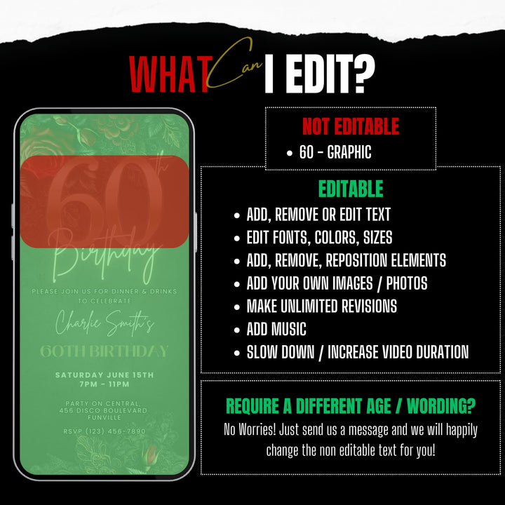 60th Birthday Invitation | Elegant Floral and Lace Dinner Party Invite | Digital Invitation Template