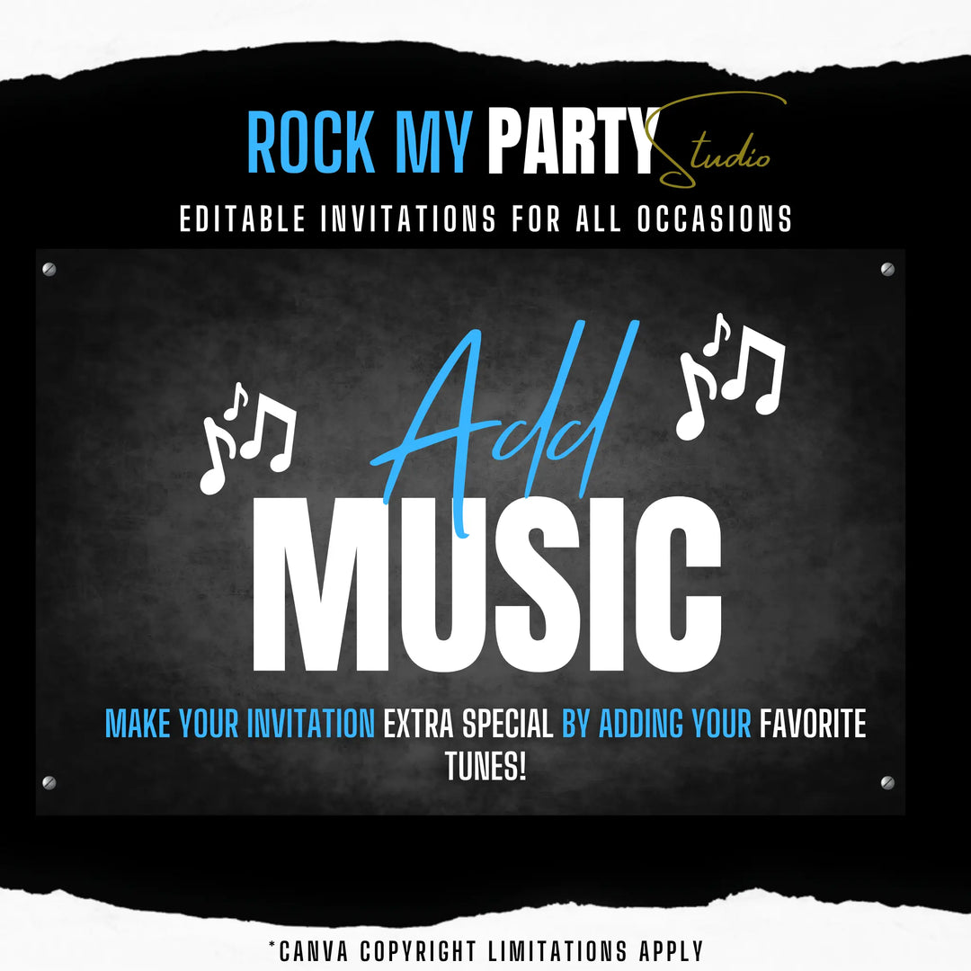 Blue 13th Birthday Invitation – Official Teenager Digital Party Invite | Editable Canva Template