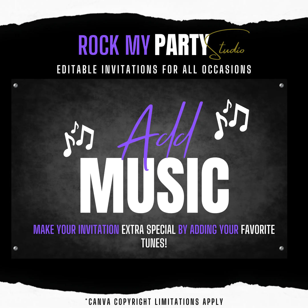 Editable Purple 13th Birthday Invitation | Official Teenager Party Digital Invite