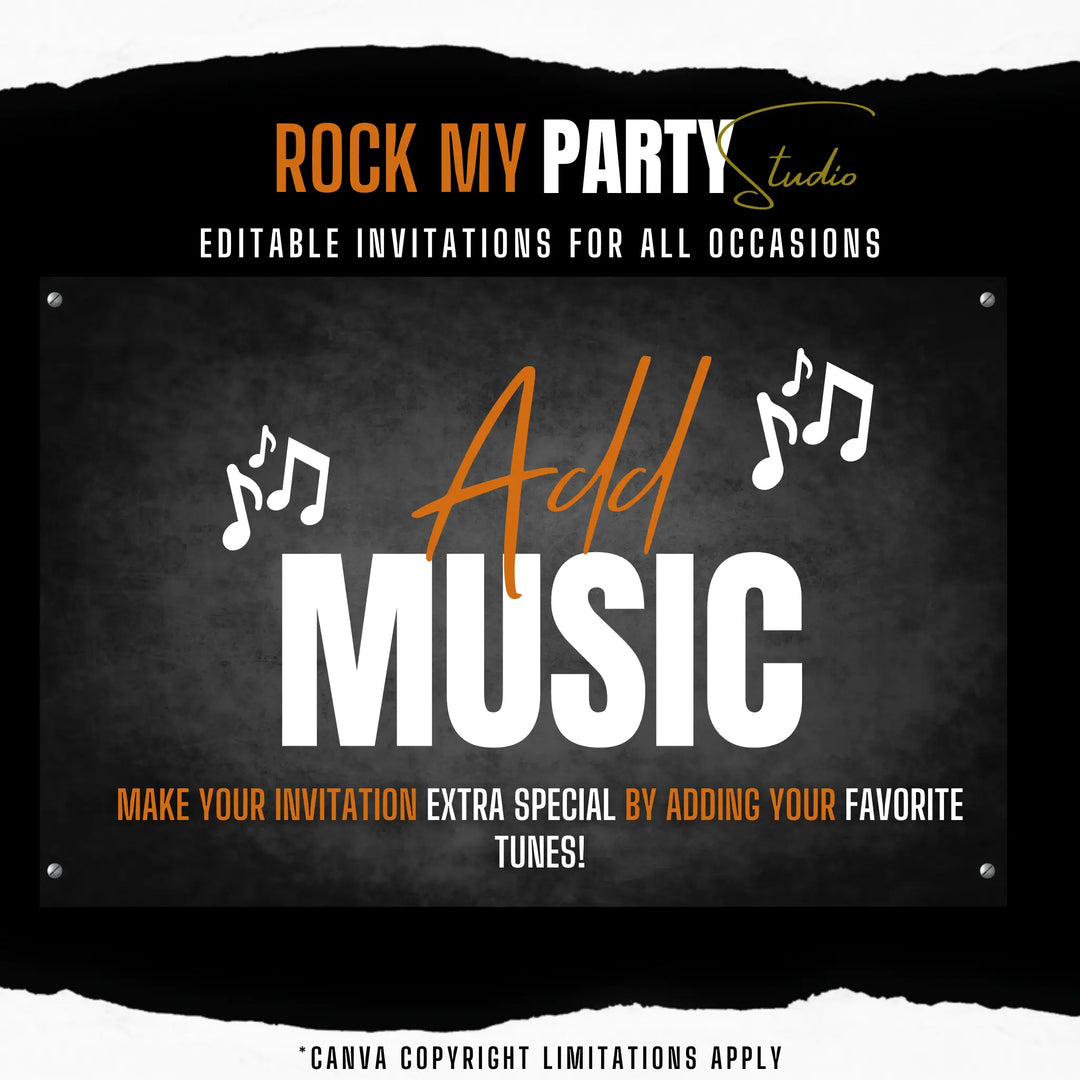 Treats and Beats Halloween Party Invitation – Digital Skeleton Drummer Invite Template