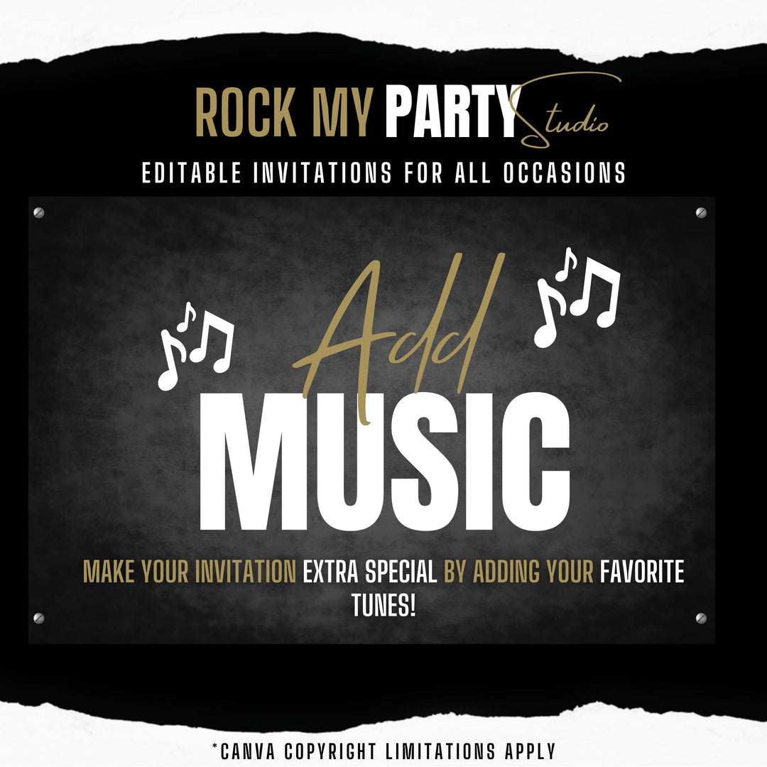 Luxury Black & Gold Christmas Dinner Invite with Details – Animated Digital Invitation Template