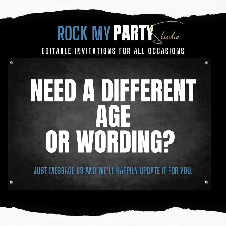 Blue 15th Birthday Invitation | 15 Bday Video Invite | Digital Editable Canva Template