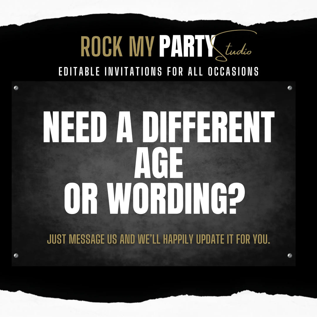 Editable Gold 13th Birthday Invitation Template | Official Teenager Party Digital Invite