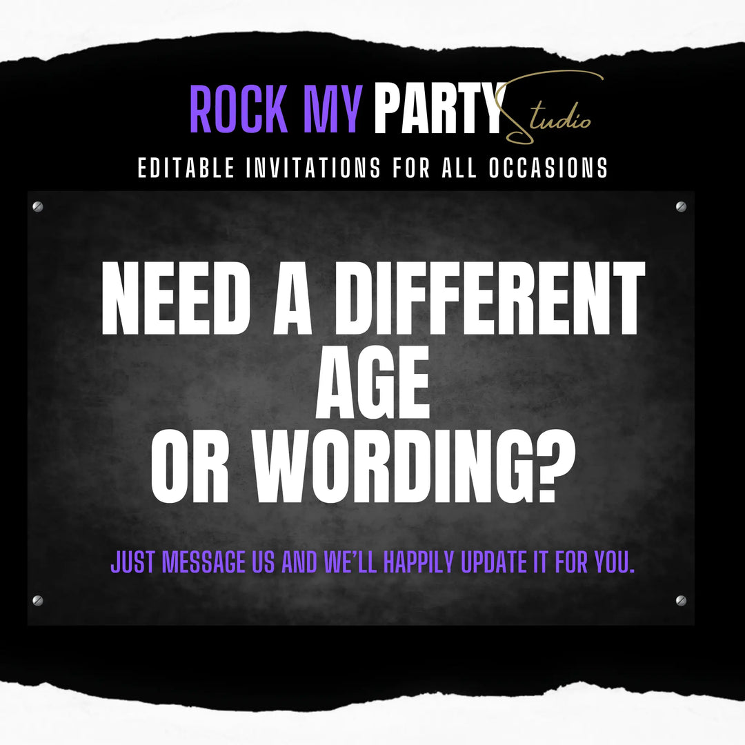 Silver and Purple 13th Birthday Invitation – Official Teenager Party Invite | Editable Canva Template