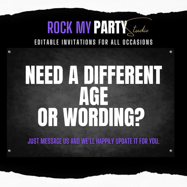 Silver and Purple 13th Birthday Invitation – Official Teenager Party Invite | Editable Canva Template