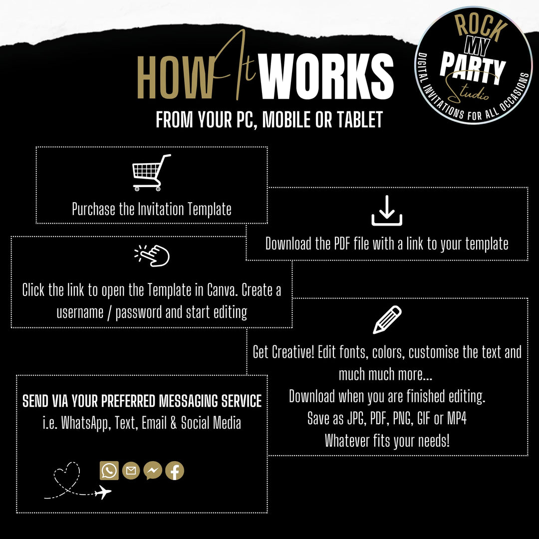 Luxury Black & Gold Christmas Dinner Invite with Details – Animated Digital Invitation Template