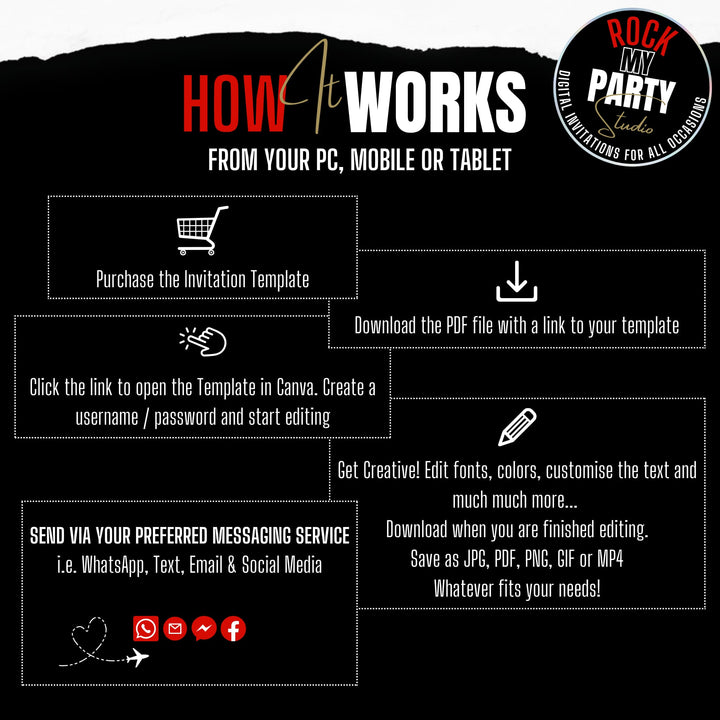 Let’s Get Lit Christmas Party Invitation - Editable Canva Template