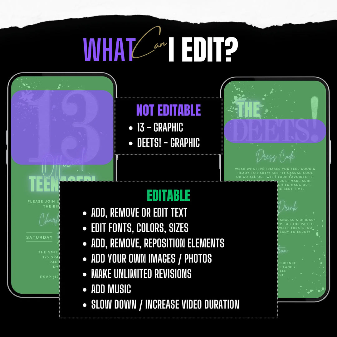 Editable Silver and Purple 13th Birthday Invitation Template | Official Teenager Party Digital Invite