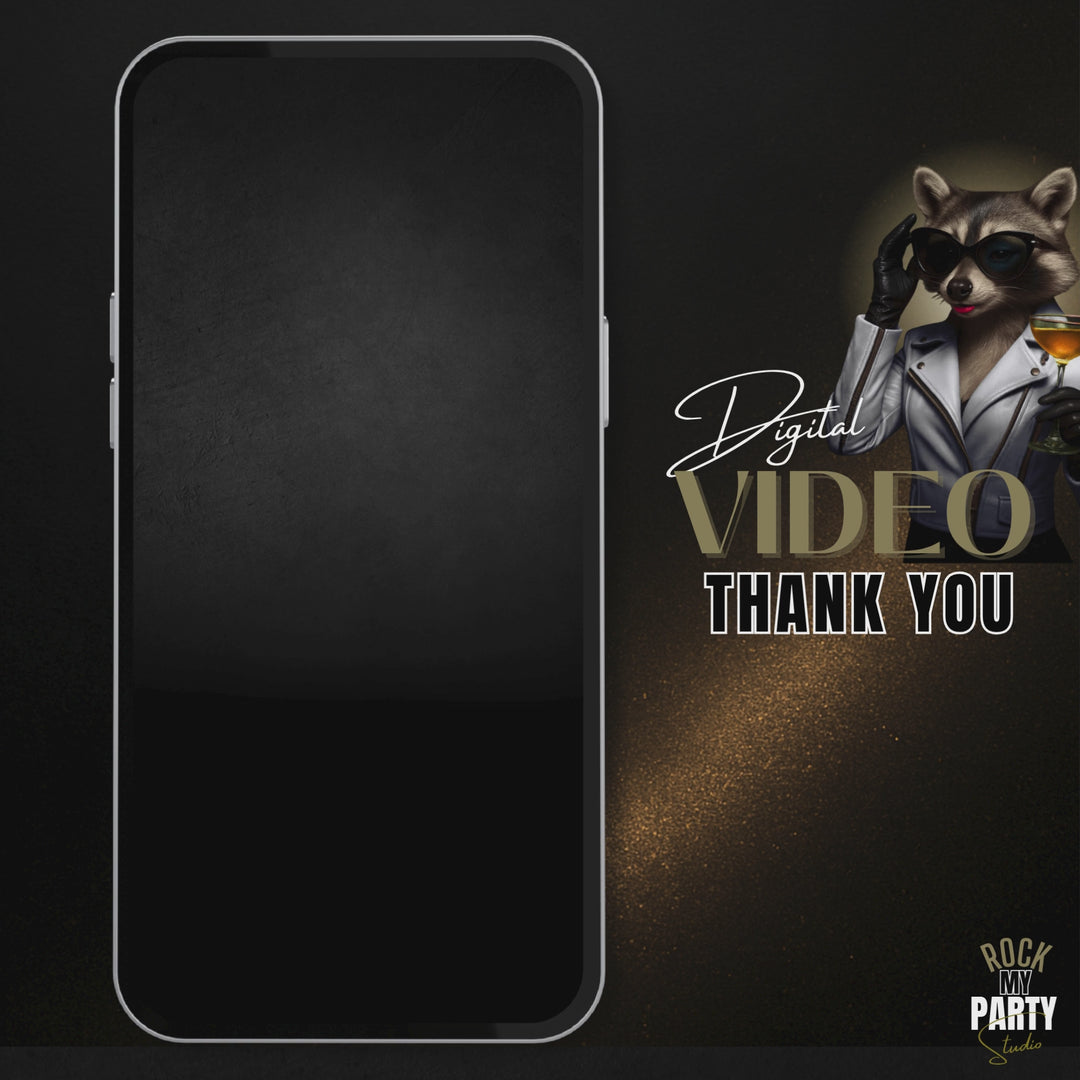 Feral & Thirty Invitation with Details & Thank You Card | Funny Raccoon 30th Birthday Invite | Editable Canva Template