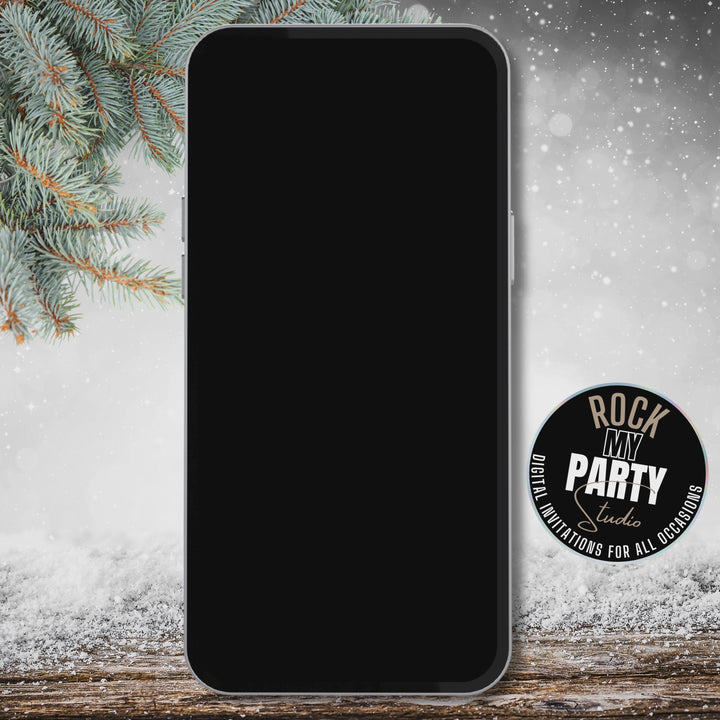 Black & Gold Christmas Dinner Party Invitation - Elegant Festive Holiday Invite Editable Canva Template